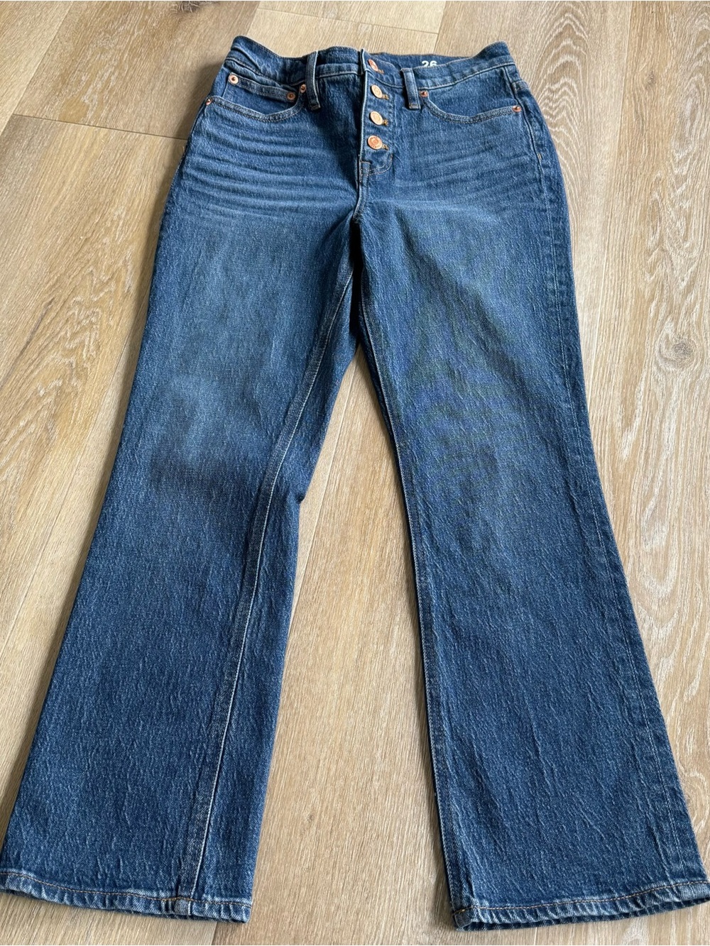 J. Crew Dark Blue Boot-Cut Jeans with Button Fly